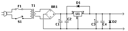 Fixed Voltage Power Supply-Circuit diagram