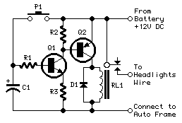 Headlights Timer-Circuit diagram