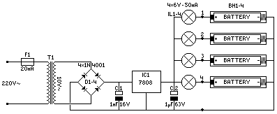 Ni -Cd Batteries Charger-Circuit diagram