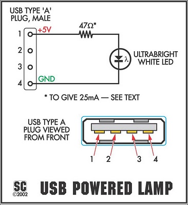 The Itsy-Bitsy USB Lamp-Circuit Diagram
