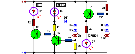 Battery Voltage Indicator Circuit-Circuit diagram