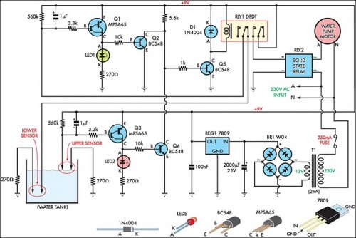 Automatic Water Tank Filler Circuit Diagram-Circuit Diagram