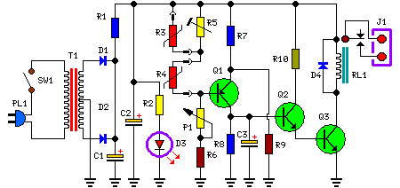 Heating System Thermostat Circuit-Circuit diagram